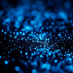 Macro shot of glow-in-the-dark phosphorescent particles, resembling tiny stars scattered across a dark surface. A captivating and luminous display, capturing the beauty of glowing particles in darknes