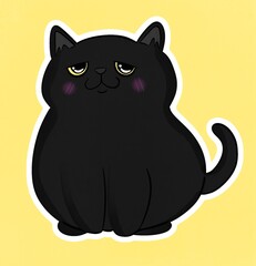 black cat illustration with background