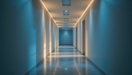 Fototapeta premium Modern corridor with ambient lighting and minimalist design