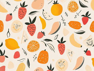 seamless pattern with fruits