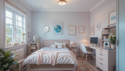 Cozy and Modern Bedroom with Earth-Themed Decor and Natural Light
