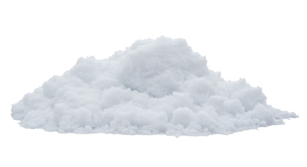 Pile of fluffy artificial snow isolated on white background