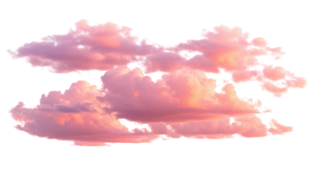 Pink clouds at sunset isolated PNG with Transparent Background