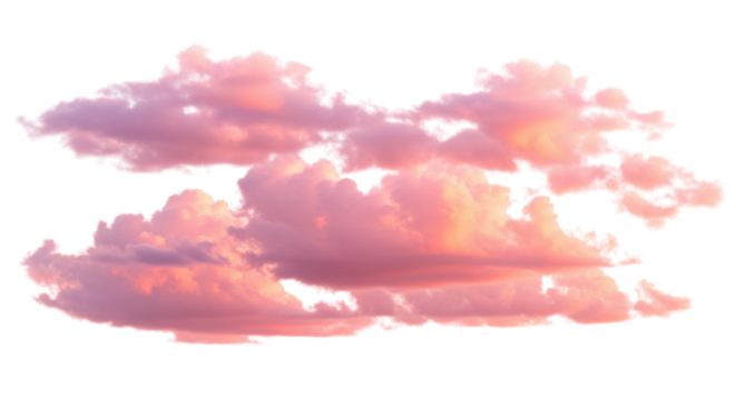 Pink clouds at sunset isolated PNG with Transparent Background