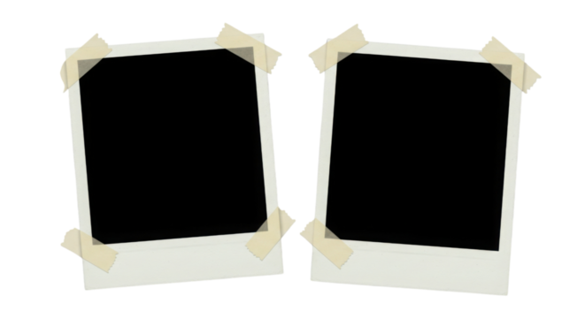 Two Blank Vintage Photo Frames with Tape