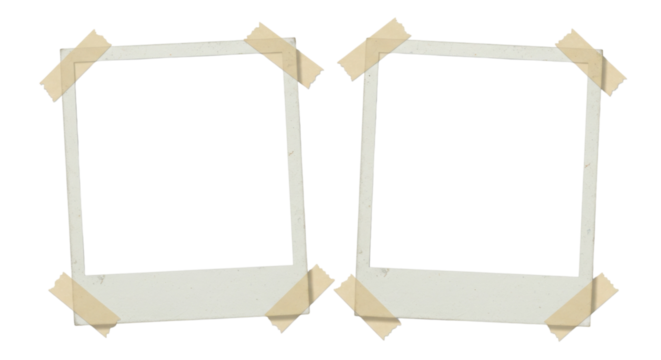 Two Blank Vintage Photo Frames with Tape