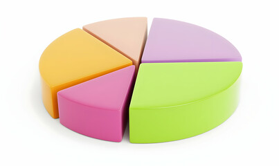 Obraz premium Colorful Pie Chart Segments on White Background for Data Representation