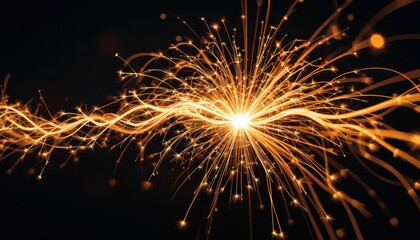 Obraz premium Magical Spark of Light with Swirling Energy and Bright Flares