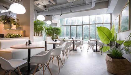 白っぽく明るい　カフェ、レストランンのイメージ
