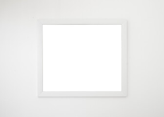 Fototapeta premium white frame mockup on the wall