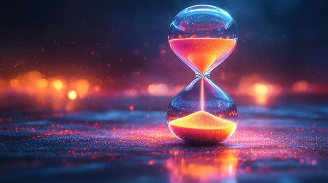 Serene Hourglass Icon in Pastel Colors Symbolizing Peaceful Flow of Time - Powered by Adobe