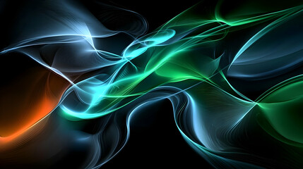 Obraz premium Colorful Abstract Flowing Wave Patterns on Dark Background
