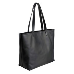 Naklejka premium Black Leather Tote Bag isolated on transparent background