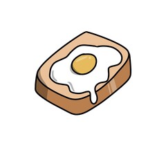 Illustration bread and egg food full of nutrition