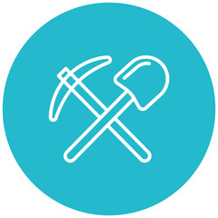Pickaxe and Shovel Vector Icon