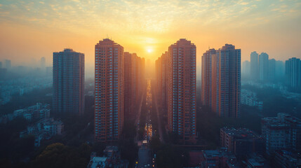 Obraz premium Indian civil engineers at work on high-rise construction, analyzing AI-integrated earthquake-resistant architecture, optimizing real-time urban safety