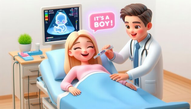 Exciting birth announcement hospital room digital illustration joyful environment creative viewpoint
