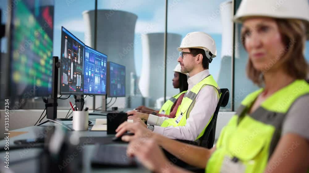 Poster Operating Scada Automation Software On Modern Desktop Computer