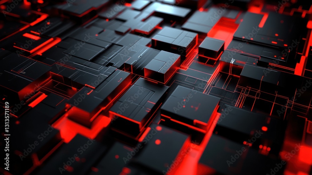 Poster abstract 3d rendering of futuristic circuit board. possible stock photo use technology background