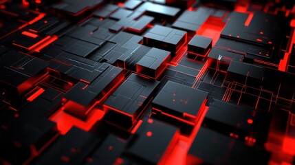 Abstract 3D rendering of futuristic circuit board. Possible stock photo use Technology background