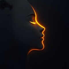 Obraz premium Minimalist Glowing Tear Shaped Icon on Blank Face Symbolizing Emotional Release