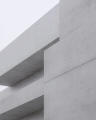 Modern concrete architecture highlights simplicity and functionality during overcast weather