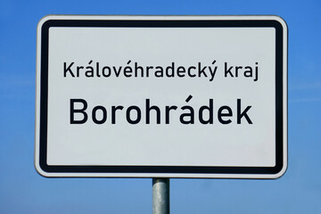 Ortsschild Královéhradecký kraj Borohrádek
