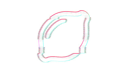 Icon lemon is distorted. Glitch. Noise, chromatic aberration, geometric distortion
