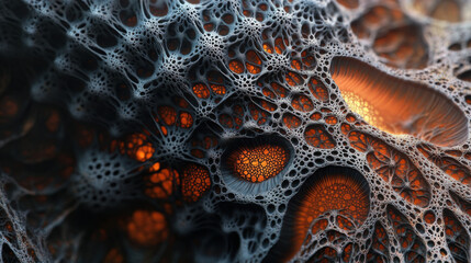 A highly detailed, conceptual NFT digital artwork of an evolving digital organism with complex generative patterns