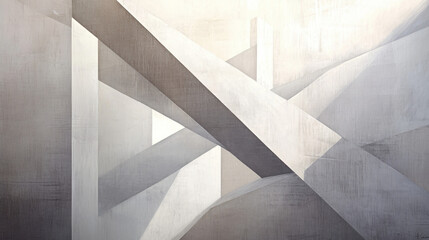 A highly detailed minimalist abstract piece featuring bold geometric shapes and delicate