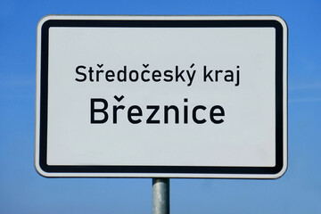 Ortsschild Středočeský kraj Březnice