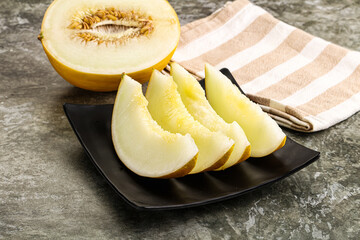 Sweet juicy ripe melon slices