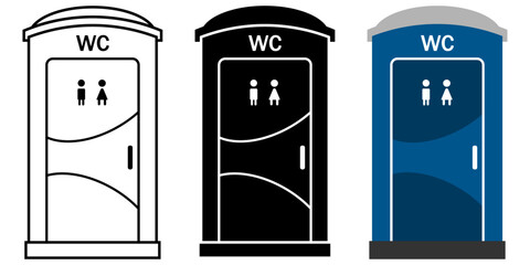 toilet portable icon. Design vector of public toilet portable in various style