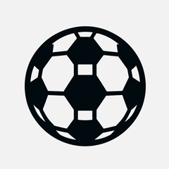 Obraz premium very simple flat and minimalist Soccer Ball silhouette in black on a white background