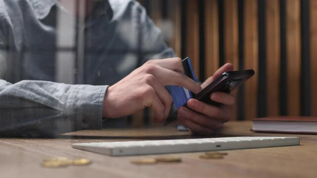 Entering data from the card to pay for a business transaction