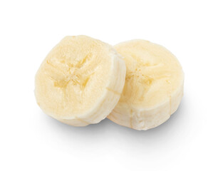 Banana slices isolated on transparent background