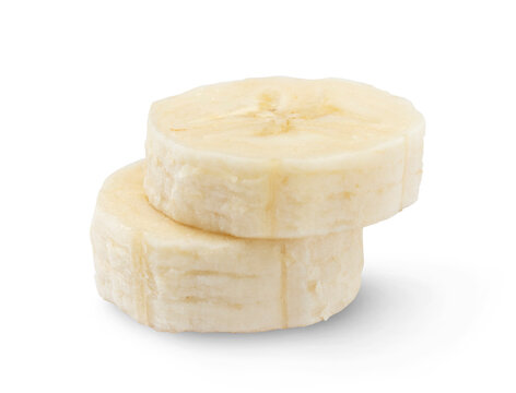 Banana slices isolated on transparent background