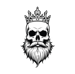 king skull head with crown Illustration