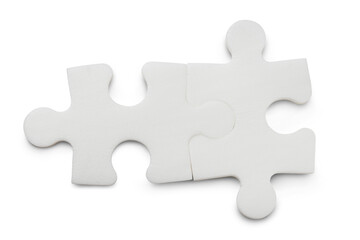 Two puzzle pieces isolated on transparent background