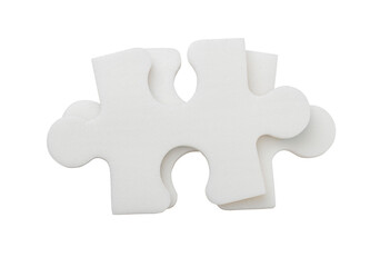 Two puzzle pieces isolated on transparent background