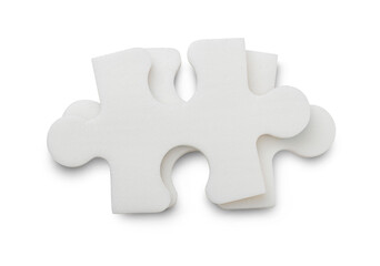 Obraz premium Two puzzle pieces isolated on transparent background