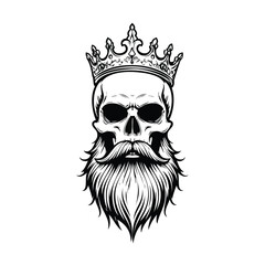 king skull head with crown Illustration