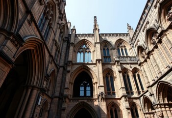 Fototapeta premium Ancient stone Bristol Cathedral architecture, intricate details, soaring arches, UK, UK travel