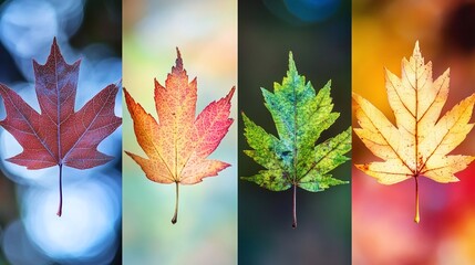 various colors of autumn leaves background