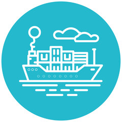 Naklejka premium Cargo Ship Vector Icon