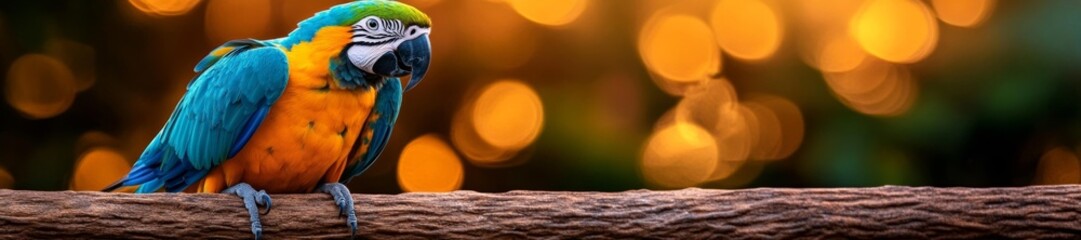 Fototapeta premium Vibrant Parrot with Tropical Colors Perched on a Branch. Generative AI