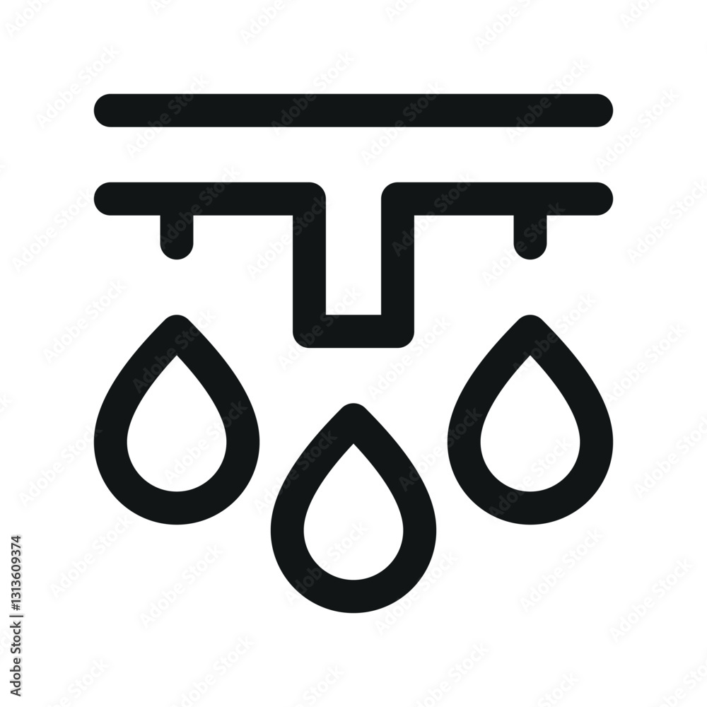 Aufkleber irrigation system ui icon, watering system simple line user interface vector symbol