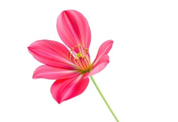 Obraz premium A single vibrant bloom, petals unfurled, against a pure white backdrop, vibrant, plant