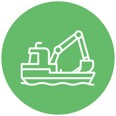 Coastal Dredger Vector Icon