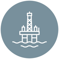 Naklejka premium Offshore Platform Vector Icon